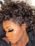 Water Wave Short Pixie Cut Lace Front Wigs With Baby Hair ULWIGS169