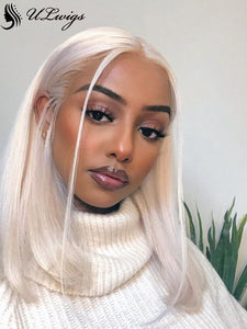 White Blonde Color Transparent Lace 13*4 Lace Front Wig [ULWIGS62] - ULwigs